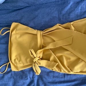 Womens Windsor wrap dress, mustard size small